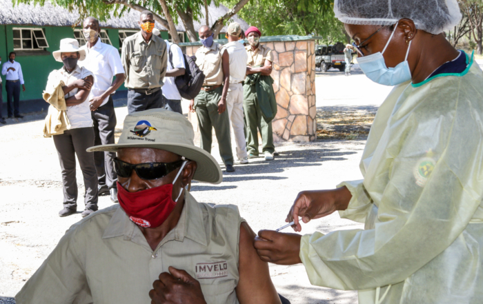 Vaccinating the local communities and frontline Imvelo Staff @ Hwange NP